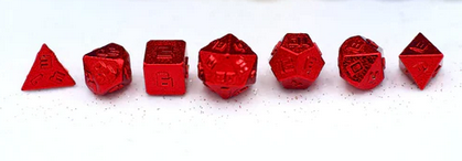 10MM Mini Metal RPG Red Polyhedral Dice Set