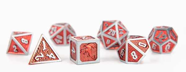 Draconis Brushed Red Polyhedral Dice Set