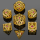 Shiny Gold w/Ruby Red Gems Dragons Eye Dice Set (7)