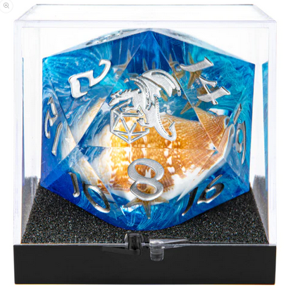 Sharp Edge Resin 55mm Chonk D20 Sea Snail & Starfish inclusion