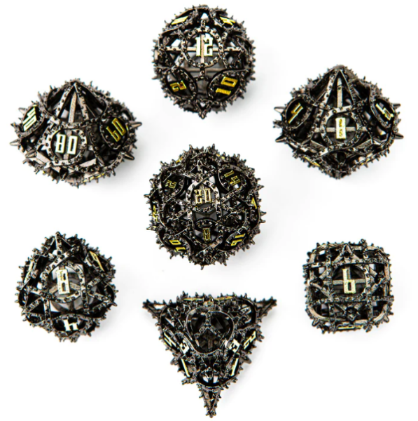 Demon Cage Hollow Dice Set Gunmetal (7)