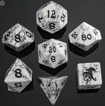Dragons Hoard Gemstone Dice Set White Turquoise (7)