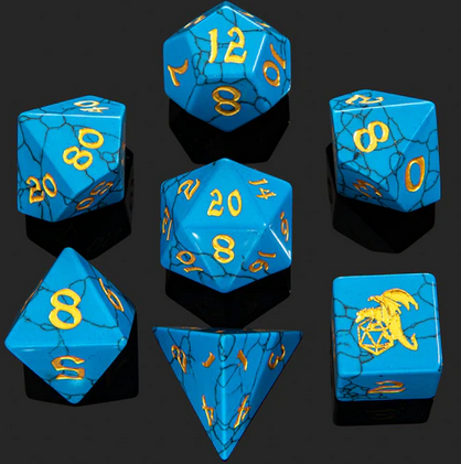 Blue Torquoise Dice Set (7)