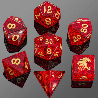 Dragons Hoard Gemstone Dice Set Blast Ruby Red (7)