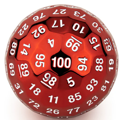 Titans Fist Red Metal D100 Dice