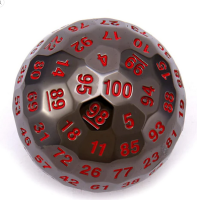 Titans Fist Black w/ Blood Metal D100 Dice