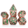 Copper with Green Solid Metal Dragon Polyhedral Dice Set
