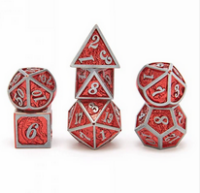 Gun Metal with Red Chrome Solid Metal Dragon Polyhedral...