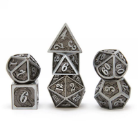 Iron Black Solid Metal Dragon Polyhedral Dice Set