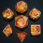 Gold w/Red& Orange Dragon Polyhedral Dice Set