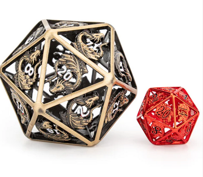 Titan Hollow Bronze 55mm D20 with Dragons