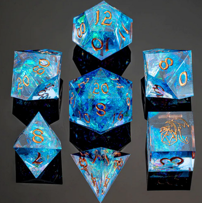 Captured Magic Hand Sanded Sharp Edge Resin Blue (7)