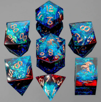 Captured Magic Hand Sanded Sharp Edge Resin red w/blue (7)