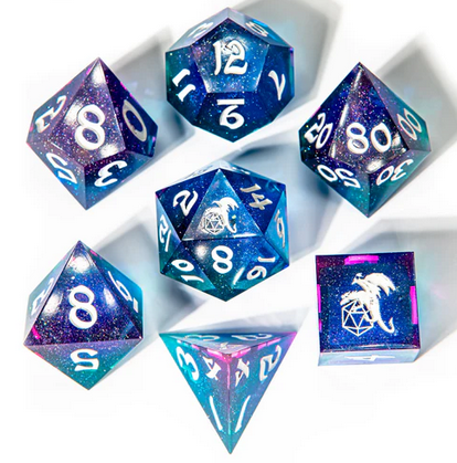 Captured Magic Handmade Sharp Edge Resin Dice Fairy Stones (7)