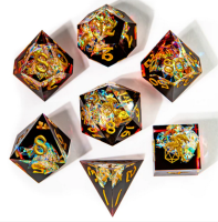 Captured Magic Handmade Sharp Edge Resin Dice Blood...