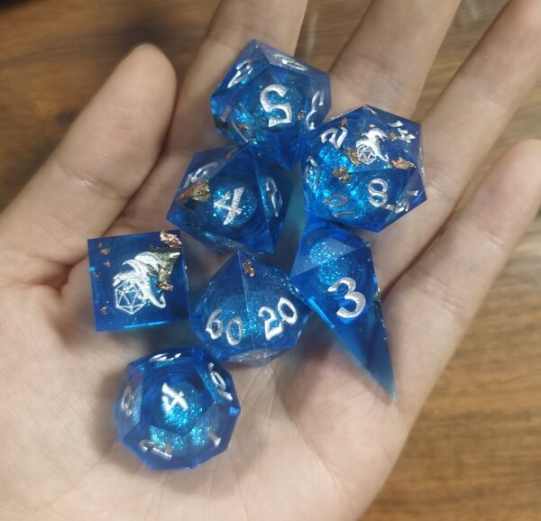 Sharp Edge Liquid Core RPG Dice Set Blue (7)