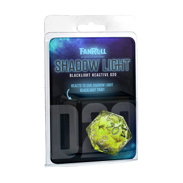 Shadow Light UV Reactive Individual d20 Elixir Liquid Core Dice (EN)