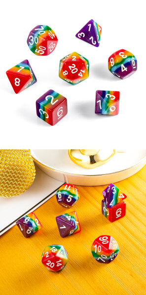 Resin Dice Set (7) Rainbow