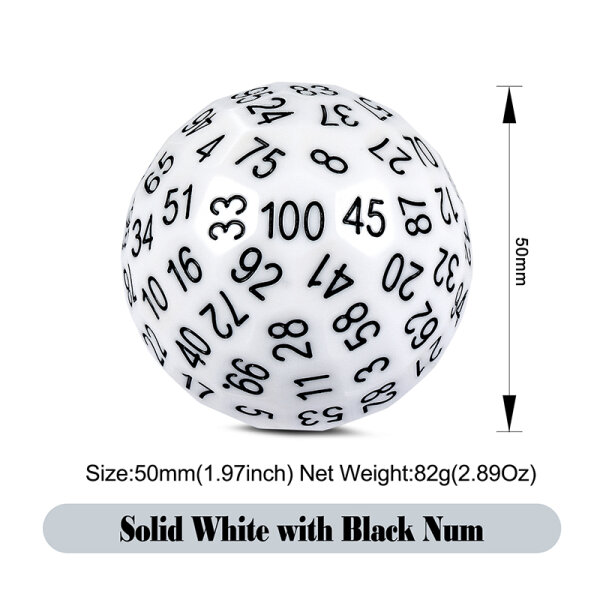 D100 Dice White