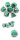 Metal & Enamel Dice Set (7) Cyan & Silver