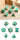 Metal & Enamel Dice Set (7) Teal & Gold