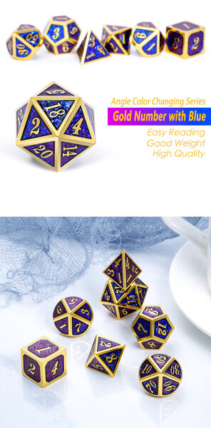 Metal & Enamel Dice Set (7) Stargazer