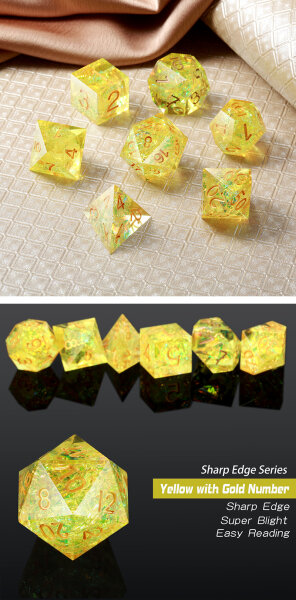 Sharp Edge Dice Set (7) Canary