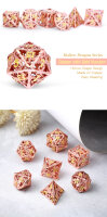 Hollow Dice Set (7) Dragon Copper & Gold
