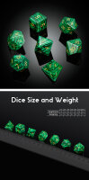 Gemstone Dice Set (7) Malachite Synthetic