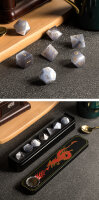 Gemstone Dice Set (7) Grey Cats Eye Synthetic