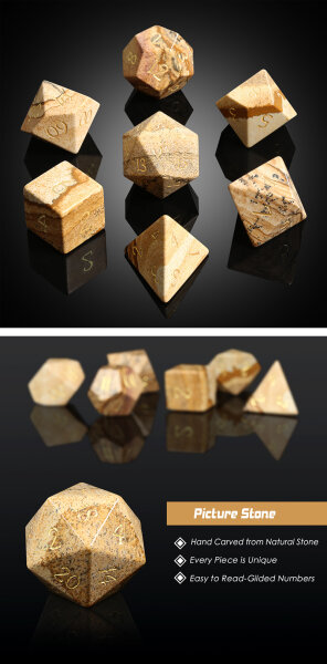 Gemstone Dice Set (7) Picture Jasper Natural