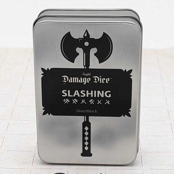 Dice Set Slashing Damage Metal Chrome/Black (7)