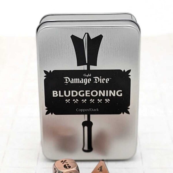 Dice Set Bludgeoning Damage Metal Copper/Dark (7)