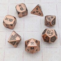 Dice Set Bludgeoning Damage Metal Copper/Dark (7)