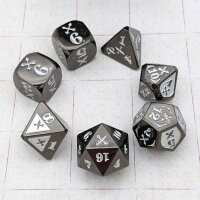 Dice Set Piercing Damage Metal Black/Silver (7)