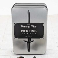 Dice Set Piercing Damage Metal Black/Gold (7)