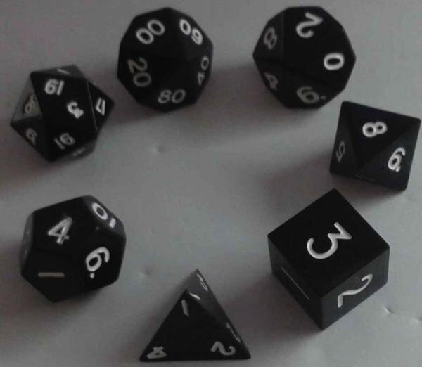 Metallic Dice Black Color Solid Metal Polyhedral  (7)