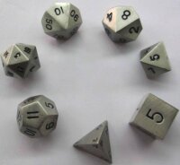 Metallic Dice Antique SilverColor Solid Metal Polyhedral...