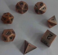 Metallic Dice Antique Copper Color Solid Metal Polyhedral...
