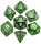 Metallic Dice Green Painted Metal Polyhedral Dice Set 16mm (7)