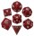 Metallic Dice Red Painted Metal Polyhedral Dice Set 16mm (7)