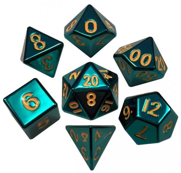 16mm Polyhedral Turquoise Painted (7)