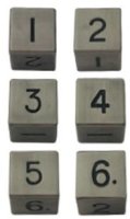 Metallic Dice 6Count 16mm d6 Antique SilverMetal Dice Set