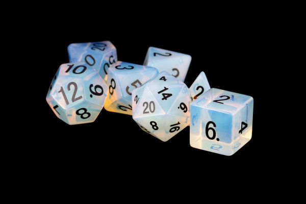 16mm Stone Poly Dice Set Opalite (7)