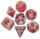 Resin Dice 16mm Red White with Black Numbers Combo Attack Dice Set (7)