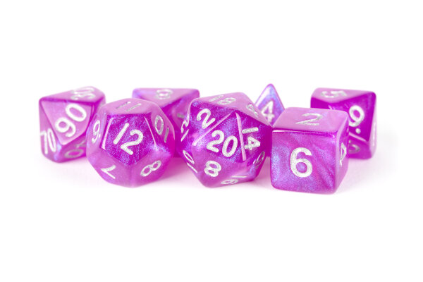 16mm Stardust Acrylic Poly Dice Set Purple (7)