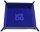 Velvet Folding Dice Tray 10x10 Blue with Leather Backing