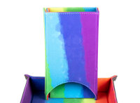 Fold Up Velvet Dice Tower Watercolor Rainbow