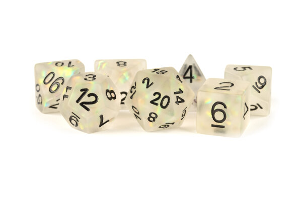 16mm Resin Icy Opal Dice Poly Set Clear (7)