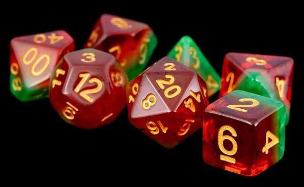 Resin Polyhedral Dice Set Fruit Watermelon (7)